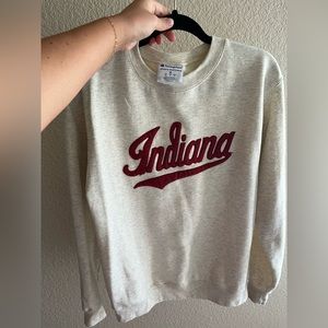 Champion Beige White Heather Indiana Crewneck size medium lightly worn